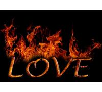 CORFOTO 6x3m Fondo de Tela con Letras de Fuego y Amor en Llamas, Fondo Negro romántico, decoración para San Valentín, Aniversario de Boda, fotomatón