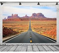 CORFOTO 7x5ft Red Rock Canyon Carretera vacía Foto Telón de Fondo Desierto Panorámica Carretera Vista Fotografía Fondo Carretera de Asfalto Paisaje Ruta 66 Telón de Fondo