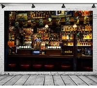 CORFOTO 9x6ft Tela Capital Irlandesa The Temple Bar Fondo Interior Barrio Cultural de Dublín Bar de Lujo Fotografía Fondo Cerveza Botellas de Alcohol Botellero Pub Telón de Fondo para Hombres Foto
