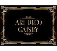 CORFOTO Tela 1.5x1.2m Fondo Art Deco Great Gatsby Marco Dorado Fondo Negro Fondo Fotográfico para Baile de Graduación Hollywood Vintage Aniversario de Boda Accesorios de Sesión de Fotos