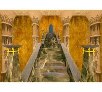 CORFOTO Tela 1.5x1m Templo Egipcio Antiguo Fondo Pilares Jeroglíficos y Escalera de Mármol en la Tumba del Faraón Fondo Fotográfico para Fiesta Temática Historia Egipcia Accesorios de Foto