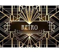 CORFOTO Tela 4.5x3m Fondo Estallido Retro Art Deco Patrón de Estallido Solar Dorado Fondo Negro Fondo Fotográfico para Fiesta Tema Años 20 Despedida de Soltera Accesorios de Sesión de Fotos