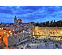 CORFOTO Tela 6x3m Ciudad Vieja de Jerusalén Fondo Cúpula de la Roca y Muro de los Lamentos al Atardecer Fondo Fotográfico para Fiesta Temática Viaje Tierra Santa Accesorios de Foto
