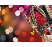 CORFOTO Tela 6x3m Fondo Máscara de Carnaval de Venecia Adornada Luces Bokeh Fondo Fotográfico para Decoraciones de Fiesta de Tema Carnaval de Máscaras Utilería de Sesiones de Foto Festivas