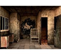 CORFOTO Tela 6x3m Fondo Sala de Hospital Abandonada Sala Embrujada Cama Vieja Escena Fondo Fotográfico para Fiesta de Horror Halloween Accesorios de Foto