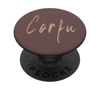 Corfú Grecia Diseño Vintage Elegante PopSockets PopGrip Adhesivo
