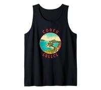 Corfú Grecia Retro Círculo Envejecido Camiseta sin Mangas