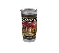 Corfú Grecia Vacaciones aCorfu Family Trip luna de miel Vaso térmico de acero inoxidable de doble pared
