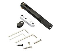 Corghd Juego individual de puente de guitarra eléctrica sin cabeza con llave para guitarra eléctrica sin cabeza, color negro