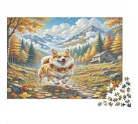 Corgi 1000 Pieces for Adults Gifts Shiba Inu in Mountains Challenging & Brainteasing Home Activity 52x38cm/1000pcs