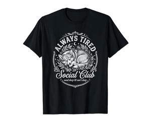 Corgi Always Tired Club Funny Sleepy Camiseta gráfica económica, Hombre, Negro, L