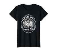 Corgi Always Tired Club Funny Sleepy Camiseta gráfica económica, Mujer, Negro, L