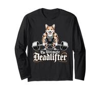 Corgi Art Deadlifter Entrenamiento Gimnasio Cómodo Corgi Amantes Corgis Manga Larga