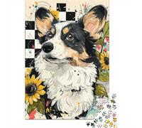 Corgi Art Print - Cute Dog Puzzle Imposible,desafío for Adults Juego Educativo 1000 Piezas Obra De Arte De Juego De para Adultos Y Niños Mayores De 12 Años 70x50cm/1000pcs