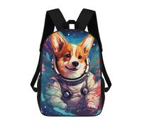 Corgi Astronaut in Space -3 Mochilas Infantiles Mochila Escolar Impresa En 3D Para Niños Mochilas De Viaje Bolsas Para Libros Para Niños 17inch Mochila Escolar