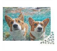 Corgi Bajo el Agua Puzzle para Adultos Puzzle de 1000 Piezas Animales Acuáticos Relajante Familiar 70x50cm/1000pcs