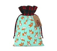 Corgi - Bolsa de regalo de Navidad con cordón para envolver bolsas de Navidad, regalos de fiesta