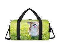 Corgi - Bolsa deportiva con compartimento para zapatos, lindo perro Corgi para pasar la noche, para fin de semana, viajes, gimnasio, organizador de equipaje para mujeres, hombres, niños y niñas
