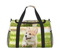 Corgi - Bolsas de fin de semana con estampado de cachorros para mujer, bolsas de viaje, artículos personales, bolsa de viaje, bolsa de equipaje, accesorios de viaje, Black, Talla única