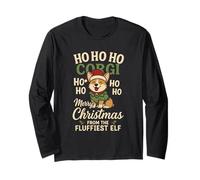 Corgi Christmas Ho Funny Holiday Dog Lover Fluffy Elf Manga Larga