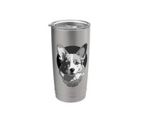 Corgi con collar RGB Ruth Bader Ginsburg Vaso térmico de acero inoxidable de doble pared