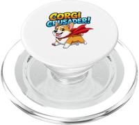 Corgi Crusader Brave Heroic Humor Funny Dog Humor Animal PopSockets PopGrip para MagSafe