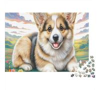Corgi détendu Dans le Champ Puzzle 1000 Pièces Pet: Jeux Éducatifs Et Défiant Pour Adultes, Cadeau Et Décoration Parfaite 52x38cm/1000pcs