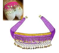Corgi - Disfraz de perro para perros, cadena de cintura para perro, cortina de glúteos, estilo danza del vientre con lentejuelas, decoración de bufanda de cadera (morado)