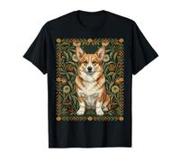 Corgi Dog al Estilo de William Morris Arts Camiseta