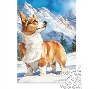 Corgi Dog Art Print-1 Rompecabezas Imposible,desafío para Adultos Entretenimiento Creativo 1000 Piezas Obra De Arte De Juego De para Adultos Y Niños Mayores De 12 Años 52x38cm/1000pcs