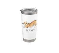 Corgi Dog Big Stretch Classic Retro Americana Mujeres Niñas Vaso térmico de acero inoxidable de doble pared