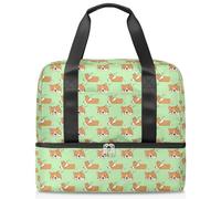 Corgi Dog - Bolsa deportiva de lona para mujeres, hombres, niños, perros durmiendo, fin de semana, bolsas de noche separadas para mojado, bolsa de mano de 21 L para viajes, gimnasio, yoga, color, 21L,