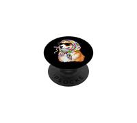 Corgi Dog Granny - Hilo Cuadrado de Ganchillo para Amantes del Ganchillo PopSockets PopGrip Adhesivo
