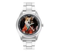 Corgi Dog Japanese Food - Reloj casual para hombre con correa de acero inoxidable y cuarzo de aleación