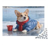 Corgi Dog Winter Colourful Corgi in Winter Coat 1000 Pcs Jigsaws Adults Beautifully Illustrated Birthday Present 38x26cm/1000pcs