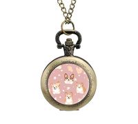 Corgi Dogs - Reloj de bolsillo vintage con colgante de aleación, regalo para hombres y mujeres, Estilo cobre, talla única