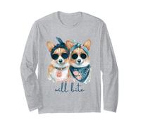 Corgi Dogs Sweet Will Bite Savage, descarado y Lindo Humor Manga Larga