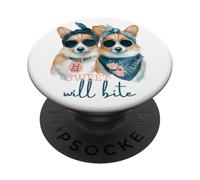 Corgi Dogs Sweet Will Bite Savage, descarado y Lindo Humor PopSockets PopGrip Adhesivo