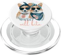 Corgi Dogs Sweet Will Bite Savage, descarado y Lindo Humor PopSockets PopGrip para MagSafe
