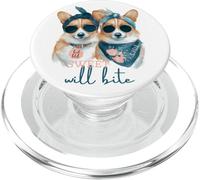 Corgi Dogs Sweet Will Bite Savage, descarado y Lindo Humor PopSockets PopGrip para MagSafe