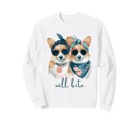 Corgi Dogs Sweet Will Bite Savage, descarado y Lindo Humor Sudadera