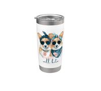 Corgi Dogs Sweet Will Bite Savage, descarado y lindo humor Vaso térmico de acero inoxidable de doble pared