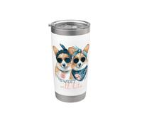 Corgi Dogs Sweet Will Bite Savage, descarado y lindo humor Vaso térmico de acero inoxidable de doble pared