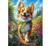 Corgi en el jardín Puzzle 1000 Piezas Papel Adolescentes Cuentos de Hadas de Animales y Plantas Actividad Familiar Educativa Mejora Coordinación Ojo-Mano Fiestas Navideñas 1000 PCS