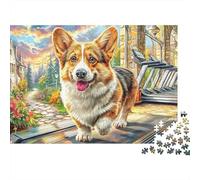 Corgi en el Paisaje Rompecabezas 1000 Piezas para Adultos Puzzle Corgi del Pueblo Puzzle Juegos Educativos Bella Decoración Desafiante Colorido Un Único 100% Cartón Reciclado 52x38cm/1000pz