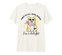 Corgi En Primer Lugar, Jesús Piensa Que Soy una Delicia de Las Mujeres de la Iglesia Camiseta Premium