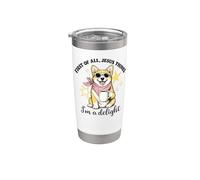 Corgi En primer lugar, Jesús piensa que soy una delicia de las mujeres de la iglesia Vaso térmico de acero inoxidable de doble pared