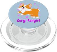 Corgi Fangirl w Cute Cartoon-Style Corgi Illustration | Pink PopSockets PopGrip para MagSafe