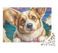 Corgi galés 1000 Piezas Rompecabezas Divertidos DecoracióN Familiar Corgi Mirando a través del Papel Jigsaw Desafíos Difíciles para Regalo 70x50cm/1000pcs