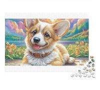 Corgi galés Colorido Entre Girasoles, 1000 Piezas, Rompecabezas para Adultos y niños, Divertido para un día lluvioso, 52 x 38 cm (1000 Piezas)
